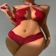 Bella Notte Bordo Boyundan Askılı Zincirli Dantel Babydoll 16052