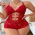 Bella Notte Kırmızı Zincir Detaylı Dantelli Babydoll 15098