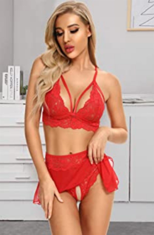 Bella Notte Özel Bölgesi Açık Kırmızı Etekli Bralet Sütyen Takım 16016